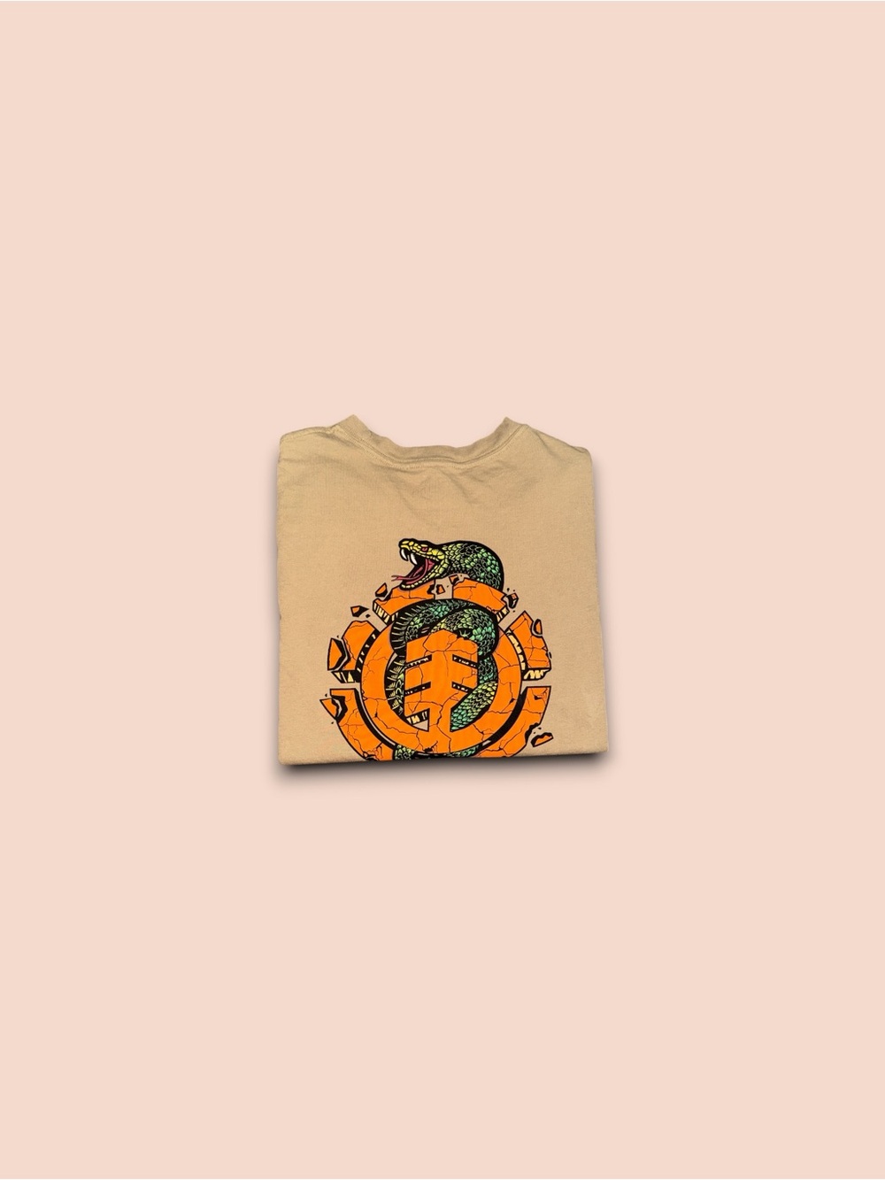 Element skateboards relax fit rattlesnake t-shirt beige men’s small